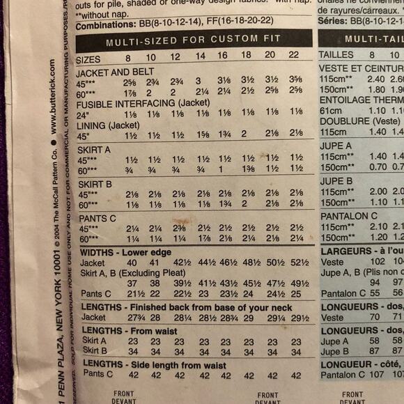 Butterick 4295 pattern womens workwear separates sz 8 10 12 - Picture 5 of 8